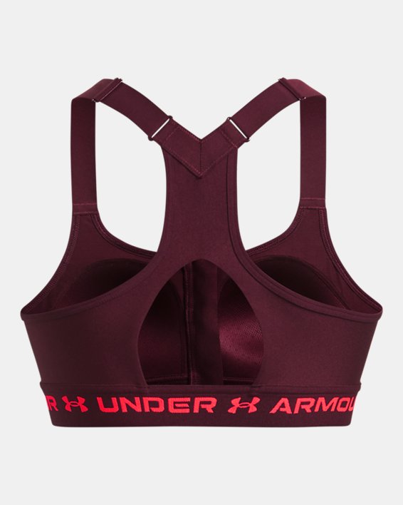 Sports Bra con cierre de sujeción alta Armour® Crossback para mujer, Maroon, pdpMainDesktop image number 11
